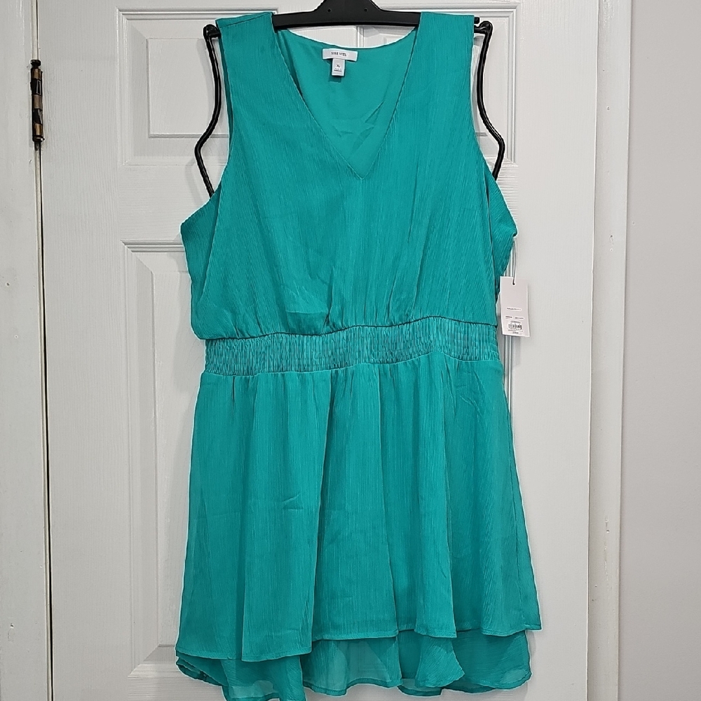 Nine West Turquoise Sleeveless Mini Dress
